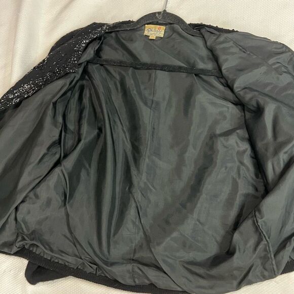 Vintage Black Heavily Beaded SweaterJacket‎ - Picture 5 of 8